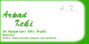 arpad keki business card