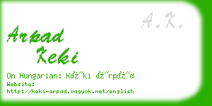 arpad keki business card